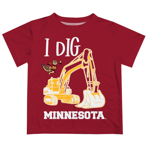 Minnesota Golden Gophers Vive La Fete Excavator Boys Game Day Maroon Short Sleeve Tee