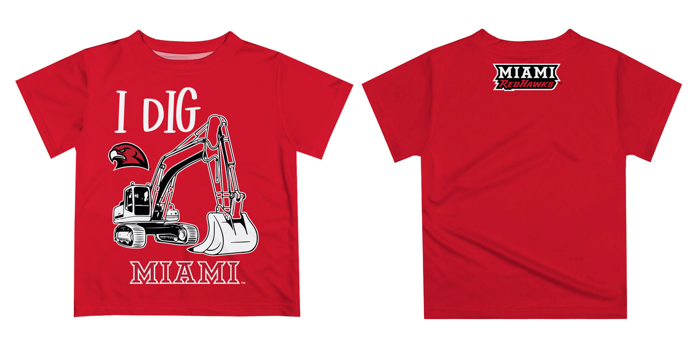Miami Ohio RedHawks Vive La Fete Excavator Boys Game Day Red Short Sleeve Tee - Vive La Fête - Online Apparel Store