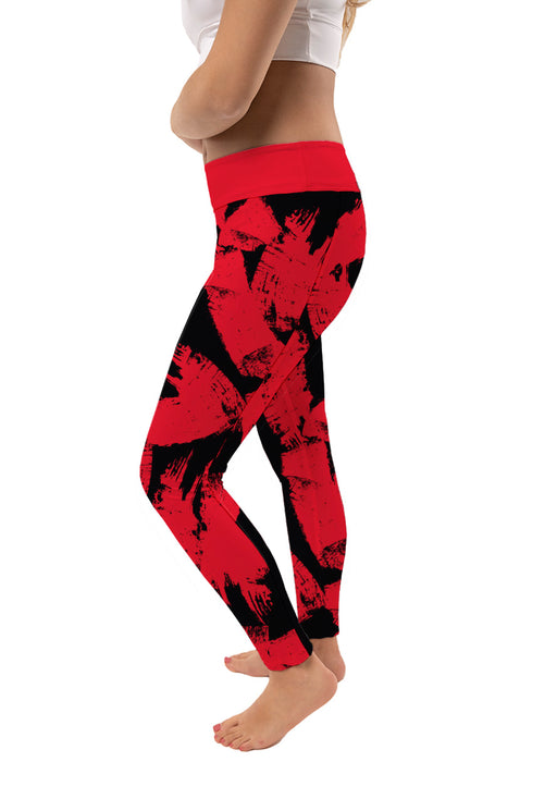 Miami Ohio RedHawks Vive La Fete Paint Brush Logo on Waist Women Red Yoga Leggings - Vive La Fête - Online Apparel Store