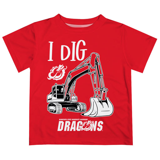 Minnesota State Dragons Vive La Fete Excavator Boys Game Day Red Short Sleeve Tee