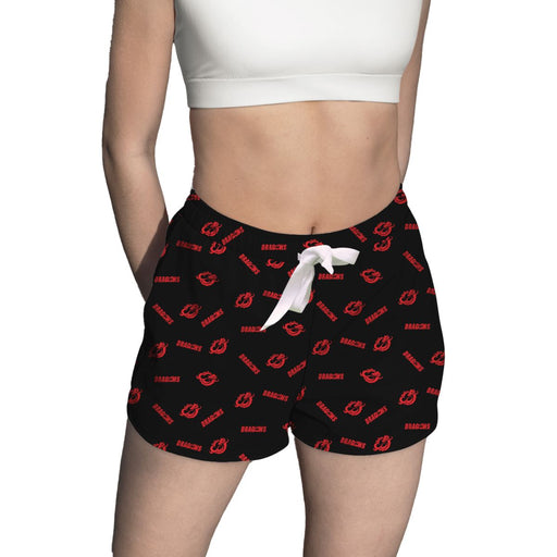 Minnesota State Dragons Vive La Fete Game Day All Over Logo Women Black Lounge Shorts