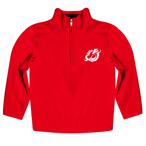 Minnesota State Dragons Vive La Fete Logo and Mascot Name Womens Red Quarter Zip Pullover