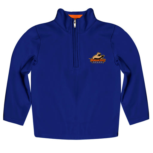 Morgan State Bears Vive La Fete Game Day Solid Blue Quarter Zip Pullover Sleeves