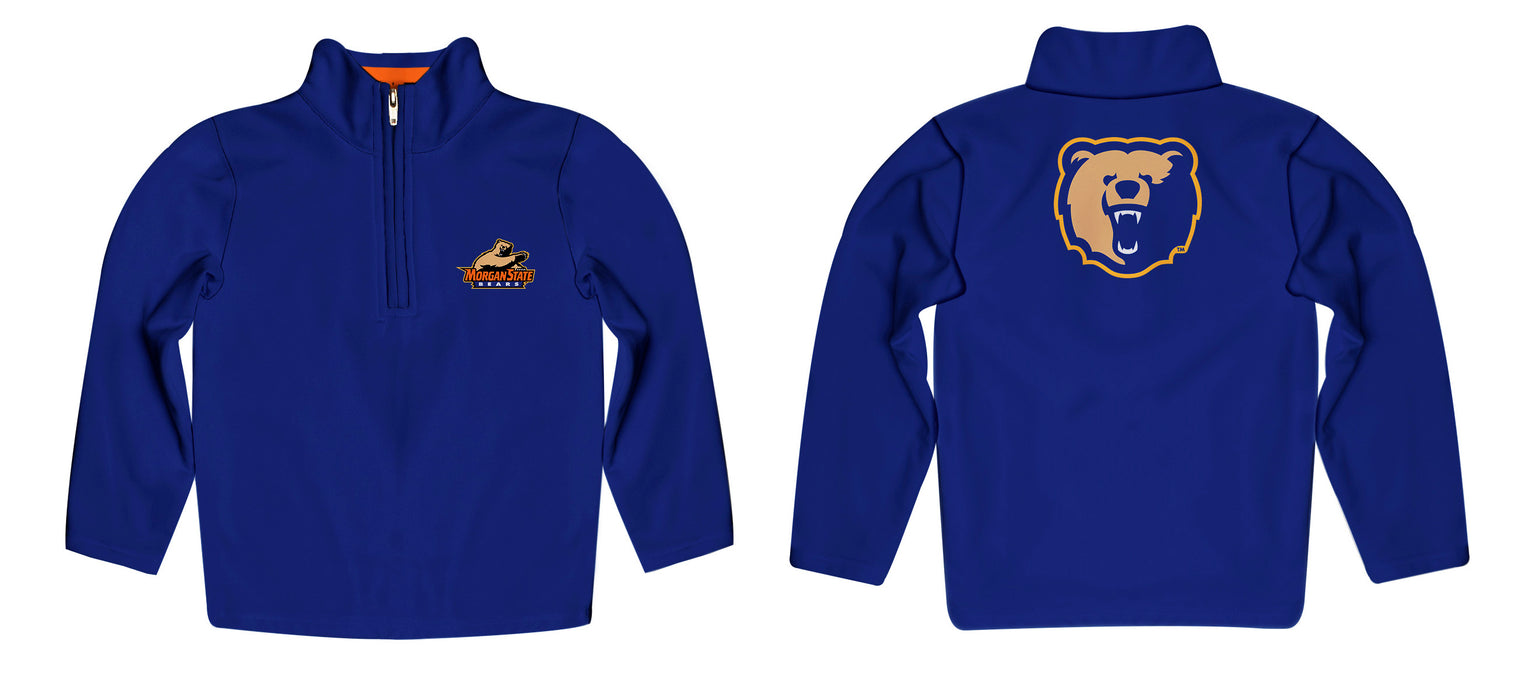 Morgan State Bears Vive La Fete Game Day Solid Blue Quarter Zip Pullover Sleeves - Vive La Fête - Online Apparel Store