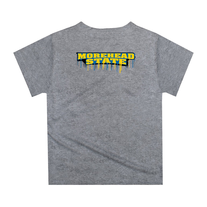 Morehead State Eagles Original Dripping Football Helmet Heather Gray T-Shirt by Vive La Fete - Vive La Fête - Online Apparel Store