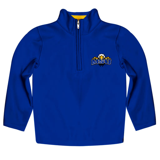Morehead State Eagles Vive La Fete Game Day Solid Blue Quarter Zip Pullover Sleeves