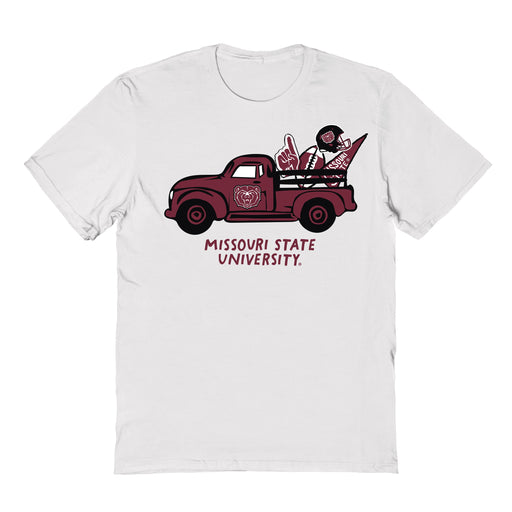 Missouri State Bears Hand Sketched Vive La Fete Impressions Truck Kids White Cotton T-shirt
