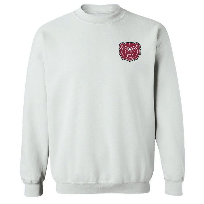 Missouri State Bears Hand Sketched Vive La Fete Impressions Artwork White Crew Neck Sweatshirt for Women