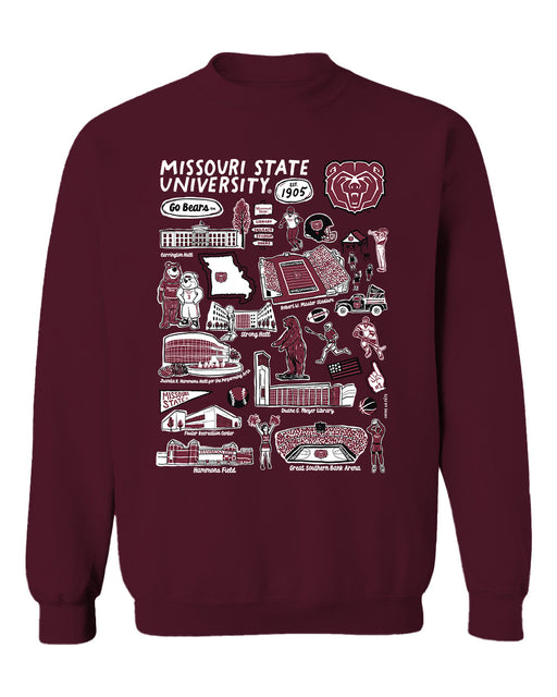 Missouri State Bears Vive La Fete Impressions Maroon Cotton Crewneck Sweatshirt for Women