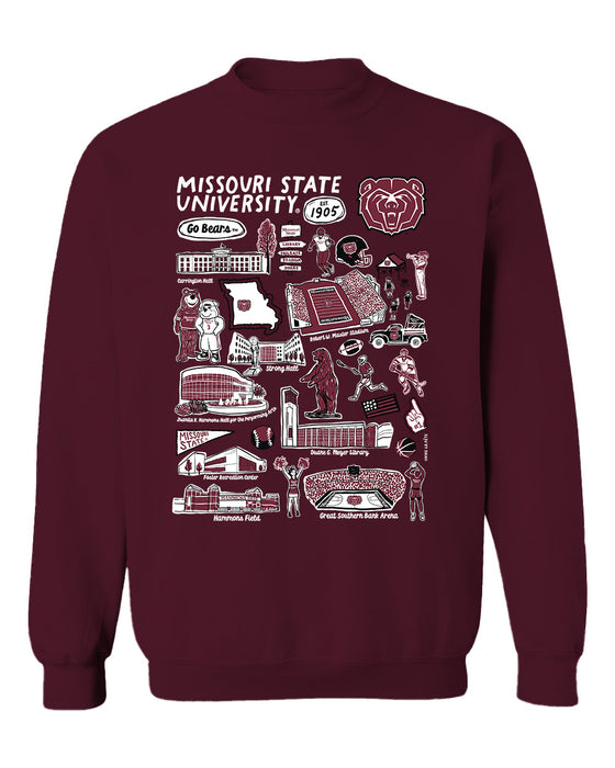Missouri State Bears Vive La Fete Impressions Maroon Cotton Crewneck Sweatshirt for Women