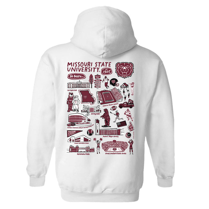 Missouri State Bears Hand Sketched Artwork Cotton Fleece Women Hoodie - Vive La Fête - Online Apparel Store