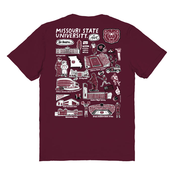 Missouri State Bears Vive La Fete Impressions Artwork Womens Cotton Tshirt - Vive La Fête - Online Apparel Store