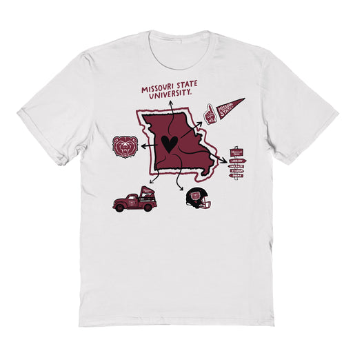 Missouri State Bears Hand Sketched Vive La Fete Impressions Icones White T-shirt for Women
