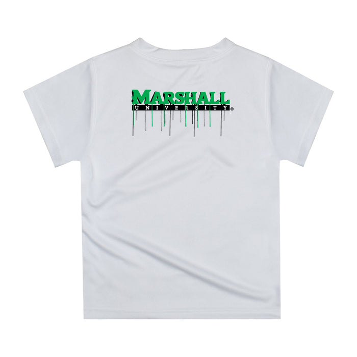Marshall Thundering Herd MU Original Dripping Football Helmet White T-Shirt by Vive La Fete - Vive La Fête - Online Apparel Store