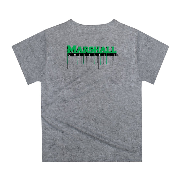 Marshall Thundering Herd MU Original Dripping Football Helmet Heather Gray T-Shirt by Vive La Fete - Vive La Fête - Online Apparel Store