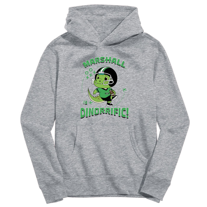 Marshall University Thundering Herd MU Dinorrific Heather Grey Cotton Youth Hoodie