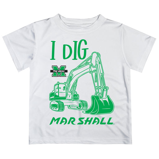 Marshall University Thundering Herd MU Vive La Fete Excavator Boys Game Day White Short Sleeve Tee