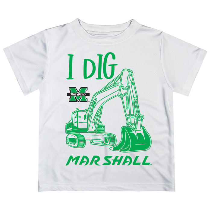 Marshall University Thundering Herd MU Vive La Fete Excavator Boys Game Day White Short Sleeve Tee