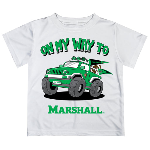 Marshall University Thundering Herd MU Vive La Fete Monster Truck Boys Game Day White Short Sleeve Tee
