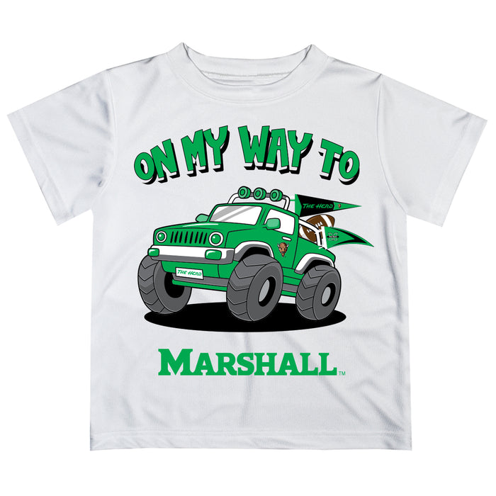 Marshall University Thundering Herd MU Vive La Fete Monster Truck Boys Game Day White Short Sleeve Tee