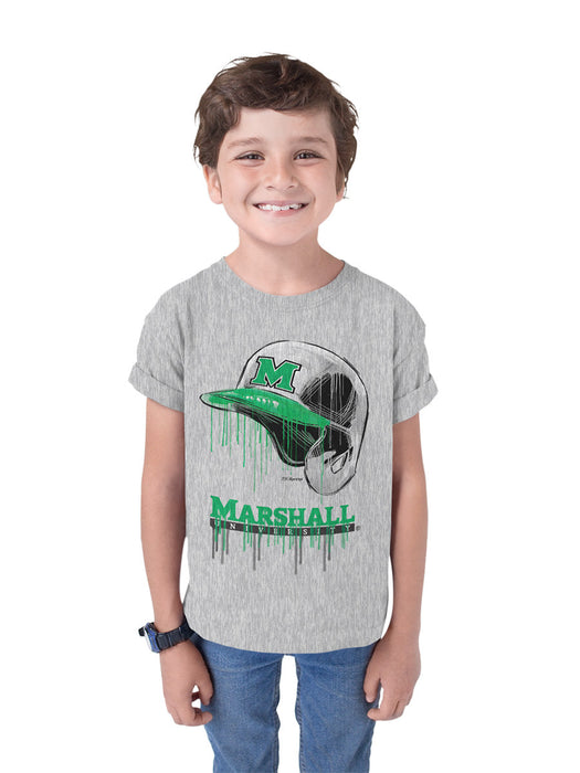 Marshall University Thundering Herd MU Original Dripping Baseball Helmet T-Shirt Cotton by Vive La Fete - Vive La Fête - Online Apparel Store