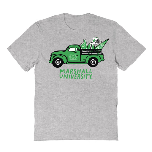 Marshall Thundering Herd MU Hand Sketched Vive La Fete Impressions Truck Kids Grey Cotton T-shirt
