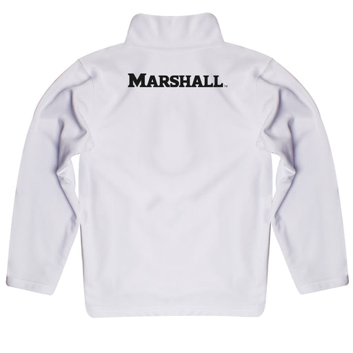 Marshall Thundering Herd Vive La Fete Logo and Mascot Name Womens White Quarter Zip Pullover - Vive La Fête - Online Apparel Store