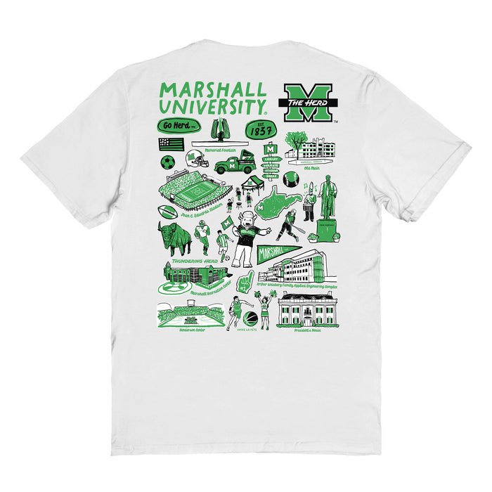 Marshall Thundering Herd MU Vive La Fete Impressions Artwork Womens Cotton Tshirt - Vive La Fête - Online Apparel Store