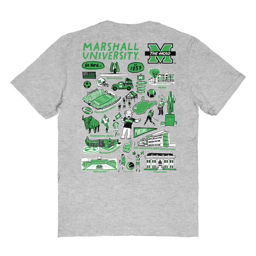 Marshall Thundering Herd MU Vive La Fete Impressions Artwork Womens Cotton Tshirt - Vive La Fête - Online Apparel Store