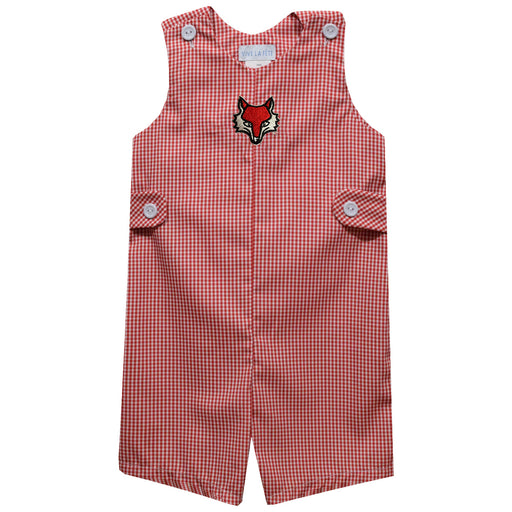 Marist Red Foxes Embroidered Cardinal Red Gingham Boys Jon Jon