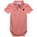 Marist Red Foxes Embroidered Cardinal Red Stripe Knit Boys Polo Bodysuit