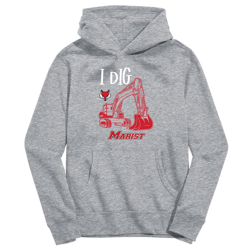 Marist Red Foxes Vive La Fete Excavator Grey Cotton Hoodie