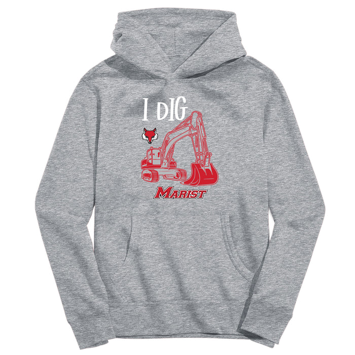 Marist Red Foxes Vive La Fete Excavator Grey Cotton Hoodie
