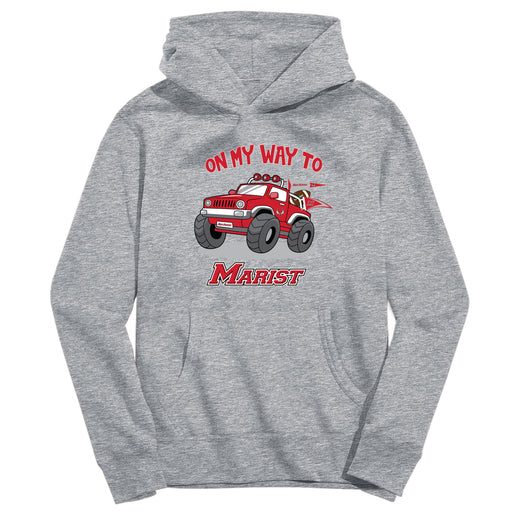 Marist Red Foxes Vive La Fete On My Way Monster Truck Grey Cotton Hoodie