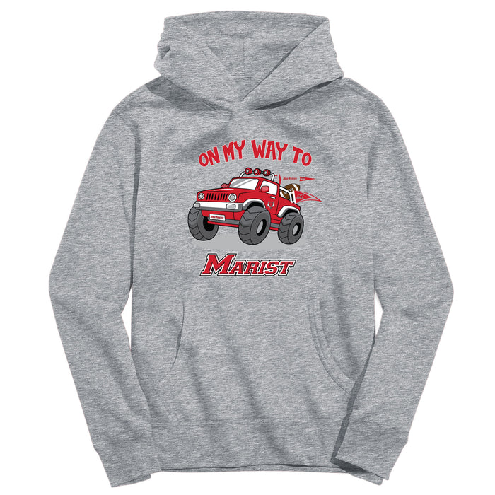Marist Red Foxes Vive La Fete On My Way Monster Truck Grey Cotton Hoodie