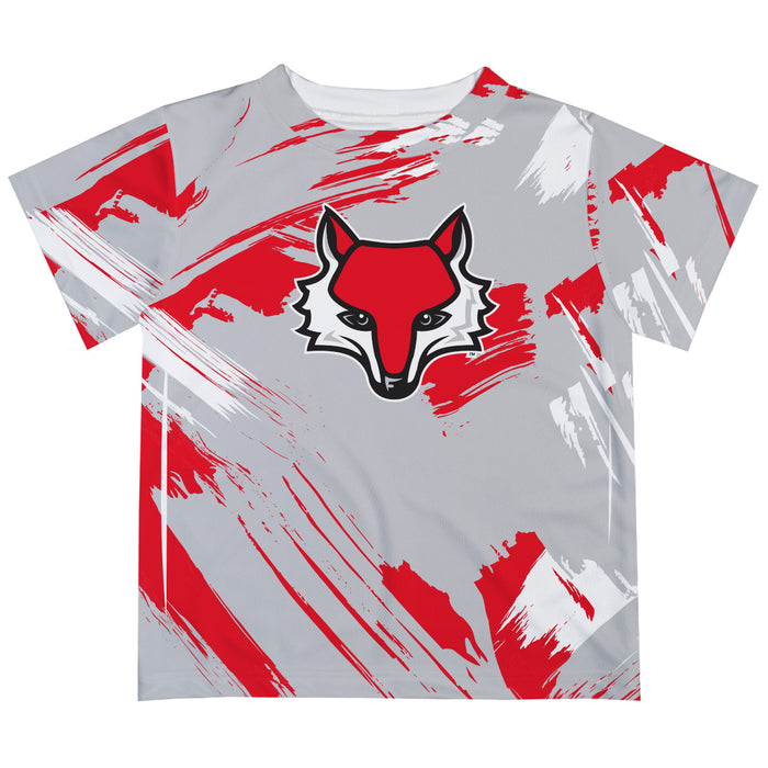 Marist Red Foxes Vive La Fete Boys Game Day Grey Short Sleeve Tee Paint Brush
