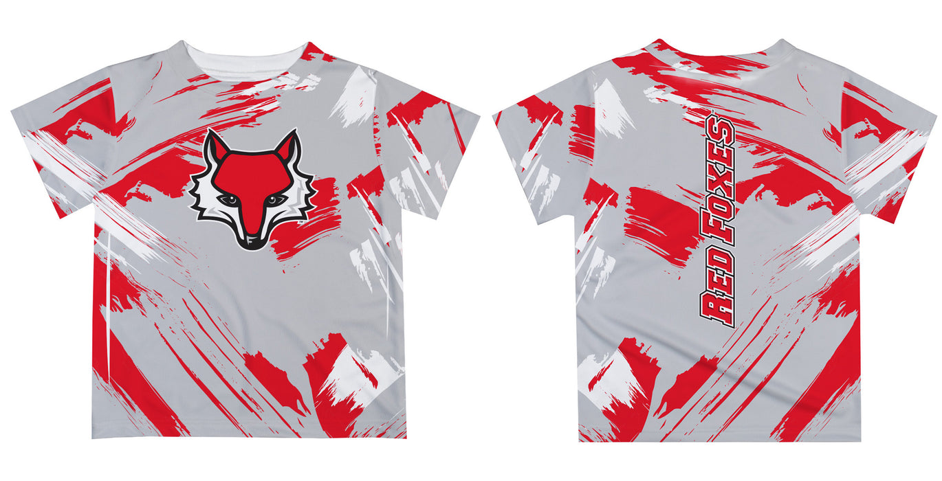 Marist Red Foxes Vive La Fete Boys Game Day Grey Short Sleeve Tee Paint Brush