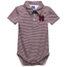 Mississippi State Bulldogs Embroidered Maroon Stripe Knit Polo Onesie
