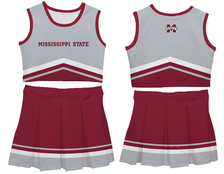 Mississippi State Bulldogs Vive La Fete Game Day Gray and Maroon Sleeveless Chearleader Set - Vive La Fête - Online Apparel Store