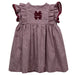 Mississippi State Bulldogs Embroidered Maroon Gingham Girls Ruffle Dress