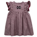 Mississippi State Bulldogs Embroidered Maroon Gingham Girls Ruffle Dress - Vive La Fête - Online Apparel Store