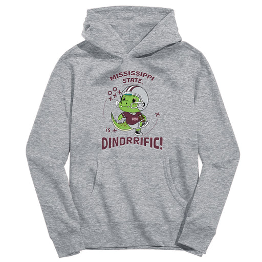 Mississippi State Bulldogs Dinorrific Heather Grey Cotton Youth Hoodie