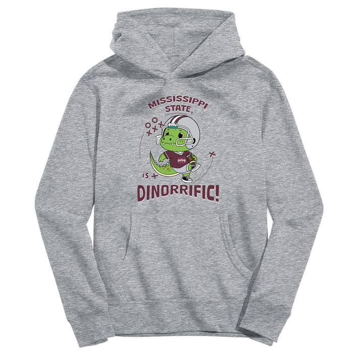 Mississippi State Bulldogs Dinorrific Heather Grey Cotton Youth Hoodie