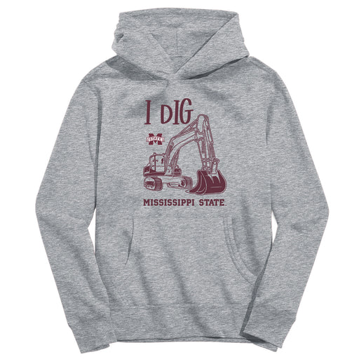 Mississippi State Bulldogs Excavator Heather Grey Cotton Youth Hoodie