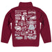 Mississippi State Bulldogs Hand Sketched Vive La Fete Impressions Artwork Maroon Boys Quarter Zip Pullover V1 - Vive La Fête - Online Apparel Store