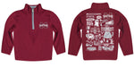 Mississippi State Bulldogs Hand Sketched Vive La Fete Impressions Artwork Maroon Boys Quarter Zip Pullover V1 - Vive La Fête - Online Apparel Store