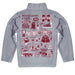 Mississippi State Bulldogs Hand Sketched Vive La Fete Impressions Artwork Gray Boys Quarter Zip Pullover V1 - Vive La Fête - Online Apparel Store