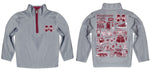 Mississippi State Bulldogs Hand Sketched Vive La Fete Impressions Artwork Gray Boys Quarter Zip Pullover V1 - Vive La Fête - Online Apparel Store