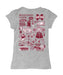 Mississippi State Bulldogs Hand Sketched Vive La Fete Impressions Artwork Grey Girls Cotton Short Sleeve Tee - Vive La Fête - Online Apparel Store