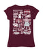 Mississippi State Bulldogs Hand Sketched Vive La Fete Impressions Artwork Maroon Girls Cotton Short Sleeve Tee - Vive La Fête - Online Apparel Store